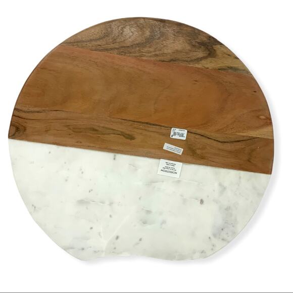 Nordstrom At Home Acacia Wood & Marble Serving Tray - Picture 2 of 2